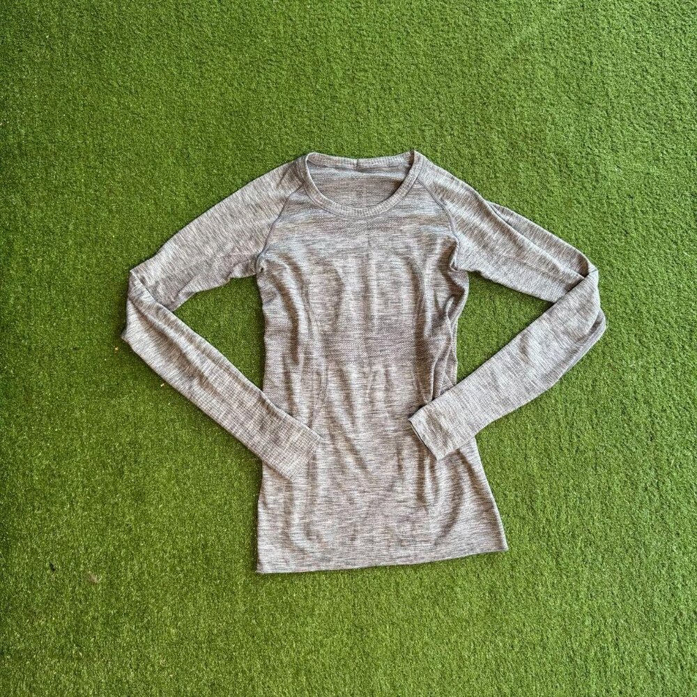 Gray Lululemon Long Sleeve Seamless Top